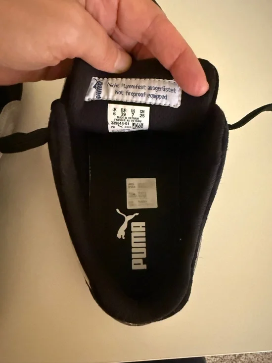 PUMA X Sparco Speedcat Black & White Suede Sneakers Mens 7 - Picture 7 of 8